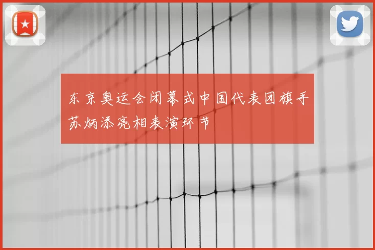 东京奥运会闭幕式中国代表团旗手苏炳添亮相表演环节